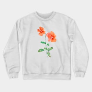 orange pansy watercolor Crewneck Sweatshirt